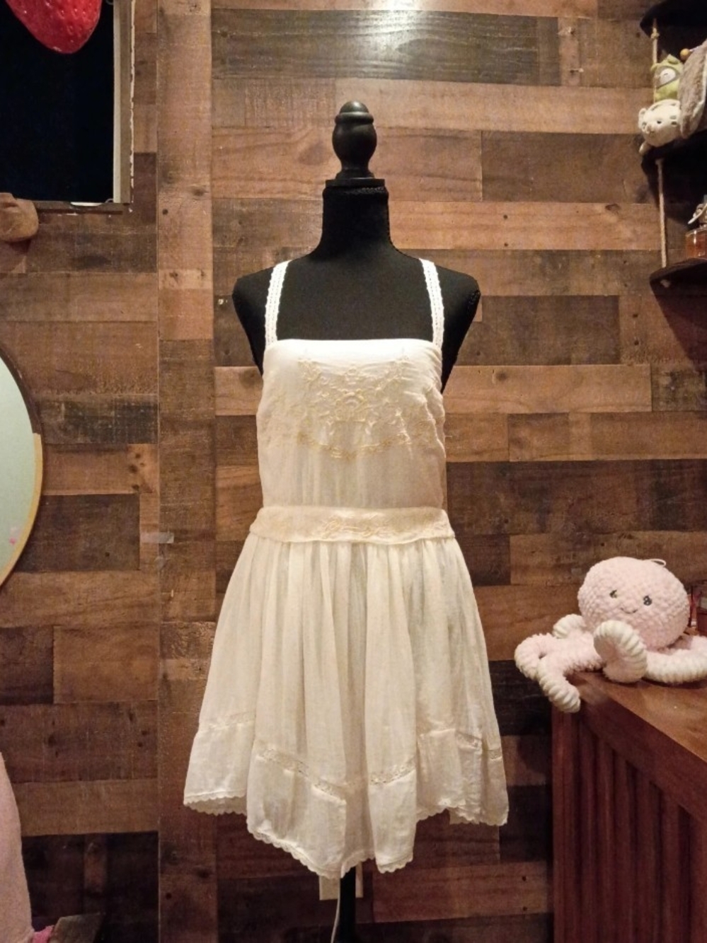 Zara White Lace-Trim Midi Sundress